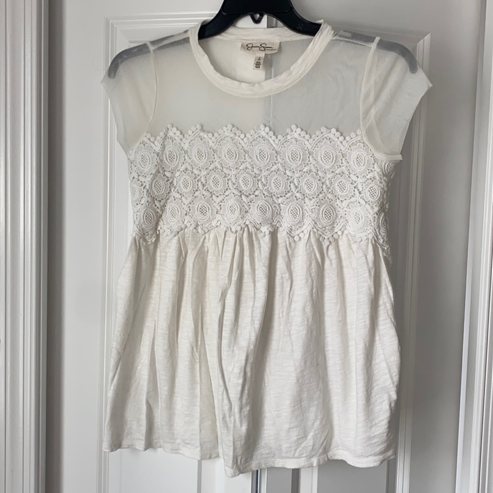 Maternity Jessica Simpson Cream Lace Top